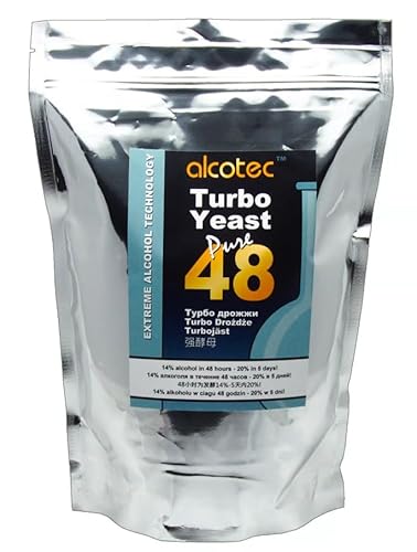 Hugbert Alcotec Turbo Pure 48 - Vodka Alkohol Gärhefe Hefe Schnaps Brennhefe - GIGA PACK 1350g - bis zu 250L Hugbert Alcotec Turbo Pure 48 - Vodka Alkohol Gärhefe Hefe Schnaps Brennhefe - GIGA PACK 1350g - bis zu 250L von Hugbert