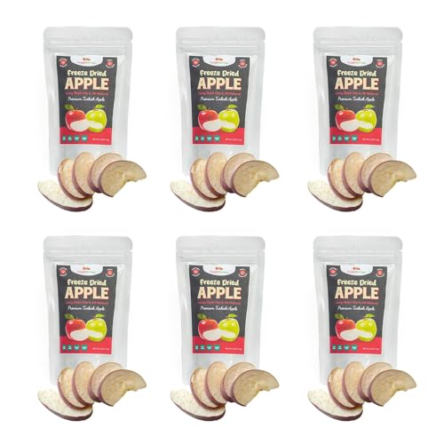 HuggiBerries Äpfel gefriergetrocknet - 10g (6 PACK) Apfelscheiben Apfelringe Apfelchips – getrocknete Früchte Frucht Obst – Trockenobst Snack als Alternative zu Chips Knabbergebäck und Süßigkeiten von Huggiberries