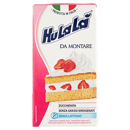3x Hulalà Panna da montare zuccherata gesüßtes Süßwarenprodukt Sahne zu montierendes 500ml laktosefrei und frei von gehärtetem Fett Italienisches Produkt basierend auf pflanzlichen Fetten von Hulalà
