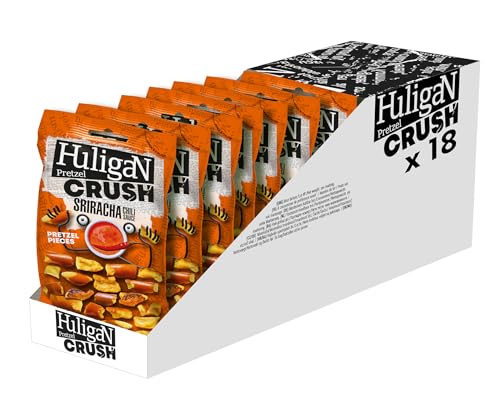 HuligaN Pretzel Crush Ready to Eat Snack aromatisiert in Sriracha Sauce, 18x65 g von HuligaN