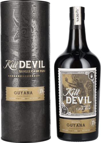 Hunter Laing Kill Devil Guyana 25 Years Old Single Cask Rum mit Geschenkverpackung (1 x 0.7 l) von Hunter Laing