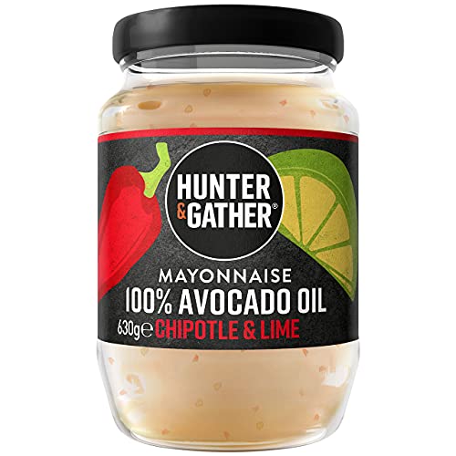 Hunter & Gather Chipotle Avocadoöl-Mayonnaise 630g | Hergestellt aus britischem Eigelb aus Freilandhaltung | Paläo-, Keto-, zucker- und glutenfreie Avocado-Mayonnaise | Rauchig und feurig von Hunter & Gather