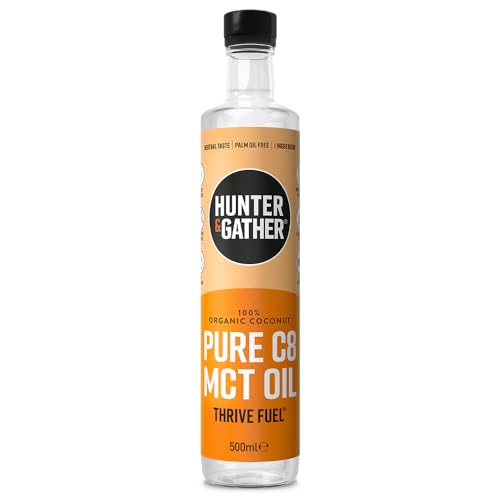 Hunter & Gather Reines C8 MCT Öl 500 ml | Dreifache Wasserdampfdestillation aus 100% iger Bio-Kokosnuss | Keto, Low Carb & Paleo | Zucker- und Glutenfrei & ohne Samenöl von Hunter & Gather