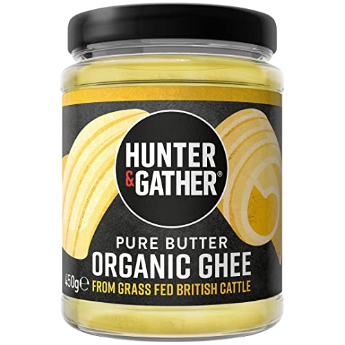 Hunter & Gather zertifiziertes Bio-Ghee von grasgefütterten britischen Kühen 450 g | Ohne Zucker, Gluten und Samenöl und mit niedrigem Laktosegehalt | Keto, Low Carb und Paläo von Hunter & Gather