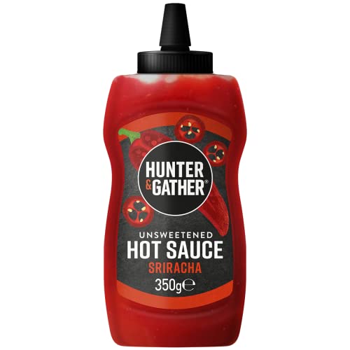 Ungesüßte scharfe Sriracha Soße 350g | Keto, Paleo, Low Carb und vegan | Frei von zugesetztem Zucker und Süßungsmitteln mit Salz aus der Salt Range Pakistan von Hunter & Gather