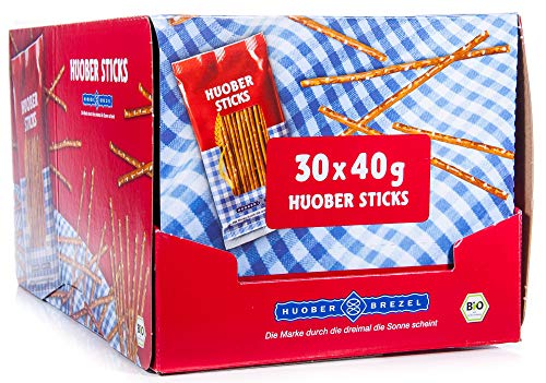 HUOBER bio Mini Sticks, Thekendisplay mit 30 x 40g Beutelchen von Huober