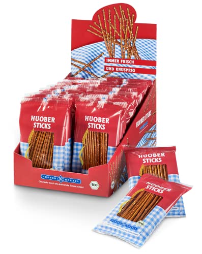 Huober, Bio Sticks kleine Salzstangen im Portionsbeutel, 30 Packungen a 40 g, 1.2 kg (30 x 40 g) von Huober