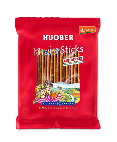 Huober Bio KinderSticks demeter, Dinkel Salzstangen ohne Aufstreu, ohne Palmfett, 100 g von Huober