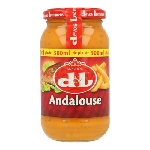 D&L Andalouse Sauce - 1x 300ml Glas - belgische Grill-Soße aus Tomaten aus Andalusien leicht pikante Würz-Sauce von Devos & Lemmens, zu Burger & Pommes, Steak, gegrilltem Fleisch, Fisch und Wraps von Hymor