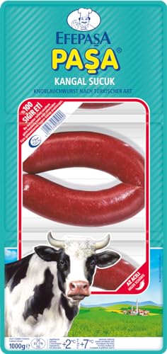 Efepasa Pasa Kangal Sucuk - 4x 1kg - Knoblauchwurst nach türkischer Art aus 100% Rindfleisch, Halal, traditionell luftgetrocknete türkische Spezialität, zu Sucuk-Baguette, Menemen, Pizza, Rührei Efepasa Pasa Kangal Sucuk - 4x 1kg - Knoblauchwurst nach türkischer Art aus 100% Rindfleisch, Halal, traditionell luftgetrocknete türkische Spezialität, zu Sucuk-Baguette, Menemen, Pizza, Rührei von Hymor