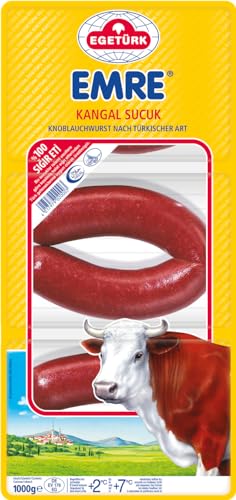 Hymor Egetürk Emre Kangal Sucuk - 3x 1kg - Knoblauchwurst nach türkischer Art aus 100% Rindfleisch, Halal, traditionell luftgetrocknete türkische Spezialität, zu Sucuk-Baguette, Menemen, Pizza, Rührei Hymor Egetürk Emre Kangal Sucuk - 3x 1kg - Knoblauchwurst nach türkischer Art aus 100% Rindfleisch, Halal, traditionell luftgetrocknete türkische Spezialität, zu Sucuk-Baguette, Menemen, Pizza, Rührei von Hymor