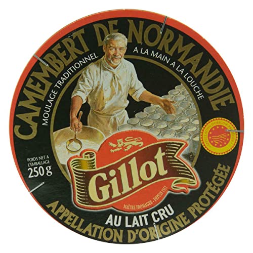 GILLOT NOIR CAMEMBERT Weichkäse - 10x 250g - französischer Weich-Schimmel-Käse de Normandie AOP passt zu Plateau fromages u. Rot-Wein Datteln Feigen Pflaumen Walnüssen von Hymor