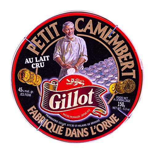 GILLOT NOIR CAMEMBERT Weichkäse AOP - 10x 150g - französischer Weich-Schimmel-Käse de Normandie passt zu Plateau fromages u. Rot-Wein Datteln Feigen Pflaumen Walnüssen von Hymor