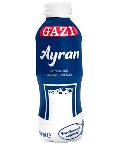Gazi Ayran - 100x 250ml - Joghurt-Soft-Drink Erfrischungs-Mix-Getränk, Joghurt aus pasteurisierter Vollmilch, leckeres und gut bekömmliches Erfrischungsgetränk, wiederverschließbare PET-Flasche von Hymor