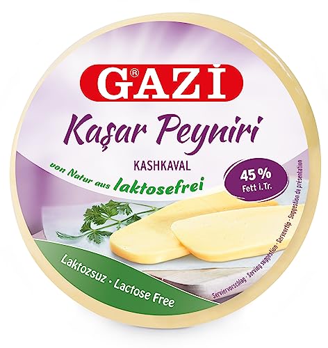 Gazi Kashkaval laktosefrei - 6x 400g - halbfester Schnitt-Käse von Gazi, Pasta Filata Käse, Käse aus Kuhmilch frei von Laktose, 45% Fett i.Tr. als Pizzabelag, zum Überbacken von Aufläufen Gazi Kashkaval laktosefrei - 6x 400g - halbfester Schnitt-Käse von Gazi, Pasta Filata Käse, Käse aus Kuhmilch frei von Laktose, 45% Fett i.Tr. als Pizzabelag, zum Überbacken von Aufläufen von Hymor