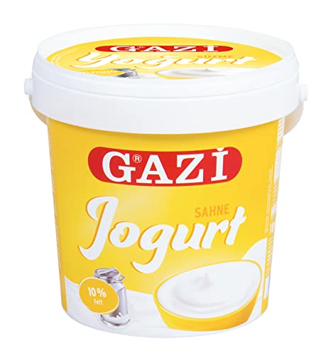 Gazi Süzme Joghurt - 10x 1kg - stichfester Sahnejoghurt mit 10% Fett, extra cremig im Geschmack, besonders gut geeignet für Soßen, Suppen, als Nachspeise/Dessert, ins Porridge oder Müsli von Hymor