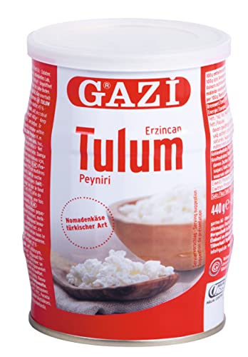 Gazi Tulum Nomadenkäse - 1x 440g Fass - Kuh-Käse türkischer Art Erzican Peyniri mit 45% Fett i.Tr., hergestellt und konserviert mit Salz, traditionelle Herstellung, zum Überbacken und Streuen von Hymor