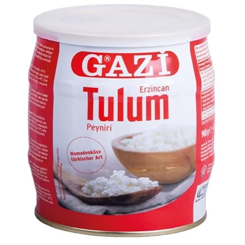 Gazi Tulum Nomadenkäse - 1x 900g Fass - Kuh-Käse türkischer Art Erzican Peyniri mit 45% Fett i.Tr., hergestellt und konserviert mit Salz, traditionelle Herstellung, zum Überbacken und Streuen von Hymor