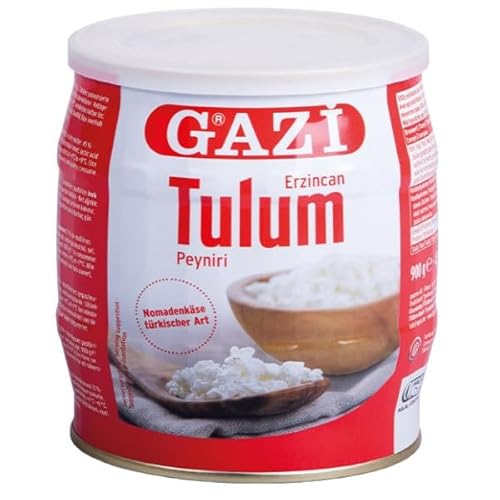 Gazi Tulum Nomadenkäse - 1x 900g Fass - Kuh-Käse türkischer Art Erzican Peyniri mit 45% Fett i.Tr., hergestellt und konserviert mit Salz, traditionelle Herstellung, zum Überbacken und Streuen von Hymor