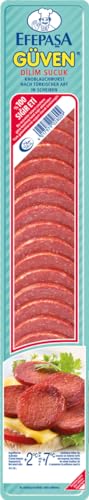 Güven Dilim Sucuk - 10x 200g - Knoblauchwurst nach türkischer Art in Scheiben aus 100% Rindfleisch, Halal, traditionell luftgetrocknete türkische Spezialität, zu Raclette, Pizza, Sandwichs von Hymor