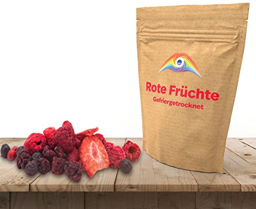 Hymor GEFRIERGETROCKNETE FRÜCHTE - 1kg - Mix aus Himbeeren Erdbeeren Kirschen schonend gefriergetrocknet, crispy Früchte getrocknet mit intensiv-aromatischem Geschmack und voller Inhaltsstoffe von Hymor