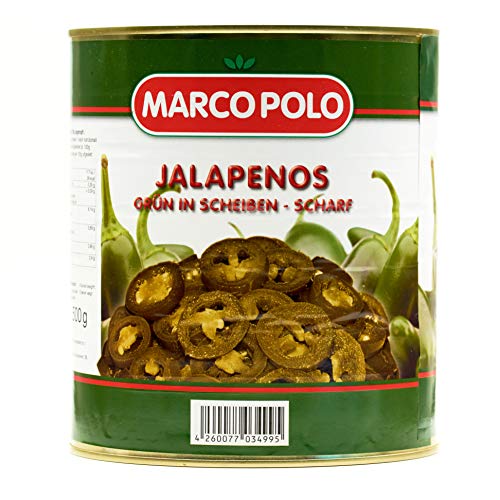 HYMOR GRÜNE JALAPENOS - 1x 1,5kg - eingelegte Jalapeno-Peperoni, feurig scharf im Geschmack, beliebt auf Pizza, in Aufläufen oder Salaten, Burger und natürlich im Kino Nachos mit Käsesoße von Hymor