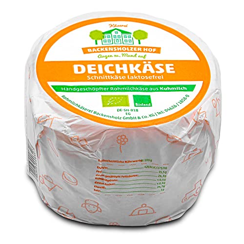 Hymor BIO Deichkäse - 4x ca. 700g - laktosefreier Schnittkäse, handgeschöpfter Rohmilch-Käse von Backensholzer Hof aus Kuhmilch nach klassischer Bergkäse-Rezeptur in Bio-Land Qualität von Hymor