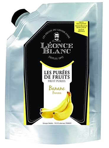 Leonce Blanc Bananen-Frucht-Püree - 1x 1kg - intensiv süße pürierte Bananen aus Mittelamerika, frei von Farb- und Konservierungsstoffen, zur Herstellung von Sorbet, Eis, Smoothie, Kuchen, Säften von Hymor