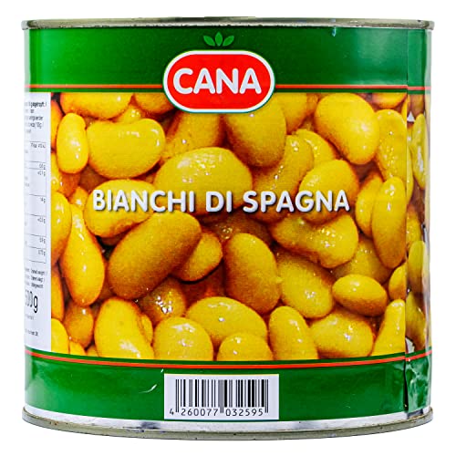 Hymor Bianchi di Spagna - 12x 2500g Dose - natur, weiße Riesenbohnen, Butterbohnen, Italien, nährstoffreiche vegane Beilage mit viel Eisen, Ballaststoffen, Magnesium und Proteinen von Hymor