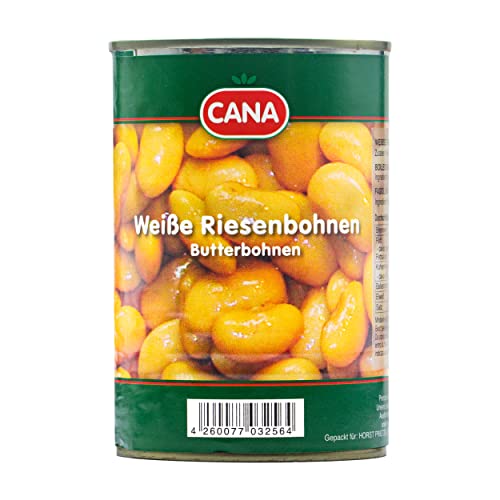 Hymor Bianchi di Spagna - 1x 400g Dose - natur, weiße Riesenbohnen, Butterbohnen, Italien, nährstoffreiche vegane Beilage mit viel Eisen, Ballaststoffen, Magnesium und Proteinen von Hymor