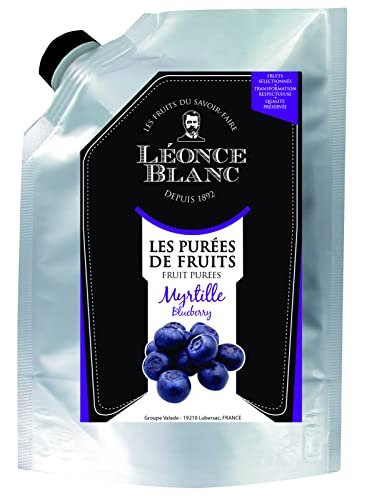 Leonce Blanc Heidelbeeren-Frucht-Püree - 1x 1kg - fruchtig süße Blaubeeren, Heidelbeer-Püree, frei von Farb- und Konservierungsstoffen, für Cocktails, Porridges, Smoothies, Blaubeerkuchen, Muffin von Hymor