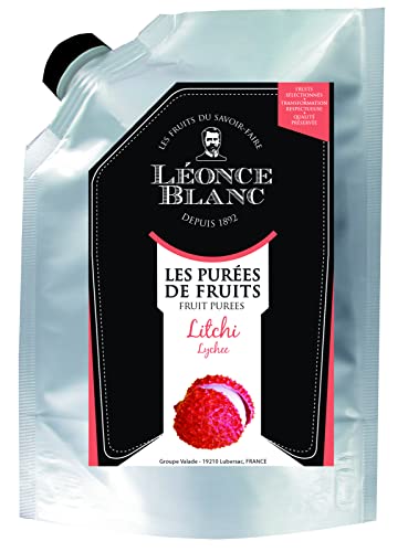 Leonce Blanc Litschi-Frucht-Püree - 1x 1kg - angenehm süße exotische Lychee, frei von Farb- und Konservierungsstoffen, zur Herstellung von Sorbet, Eis, Smoothie, Kuchen, Litschi-Säften, Cocktails von Hymor