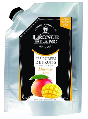 Leonce Blanc Mango-Frucht-Püree - 1x 1kg - angenehm süßes Mango-Püree, frei von Farb- und Konservierungsstoffen, zur Herstellung von Sorbet, Mango-Lassi, Eis, Kuchen, zu Cocktails, als Saft von Hymor