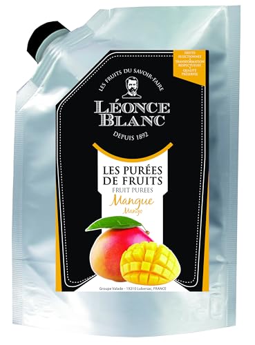 Leonce Blanc Mango-Frucht-Püree - 8x 1kg - angenehm süßes Mango-Püree, frei von Farb- und Konservierungsstoffen, zur Herstellung von Sorbet, Mango-Lassi, Eis, Kuchen, zu Cocktails, als Saft von Hymor