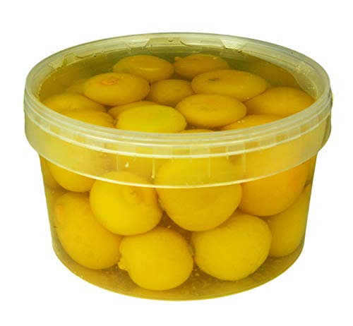 Hymor Marokkanische Salzzitronen - 2x 1.6kg Behälter - eingelegte Zitronen in Salzlake Zitrone aus Marokko Zitronen eingelegt im Behälter vegan glutenfrei Tajine Cous-Cous Fisch Risotto von Hymor