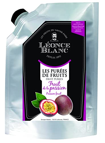 Leonce Blanc Passionsfrucht-Frucht-Püree - 2x 1kg - exotisches Maracuja-Püree angenehm süß, frei von Farb- und Konservierungsstoffen, zur Herstellung von Sorbet, Smoothies, Eis, zu Cocktails, Saft von Hymor