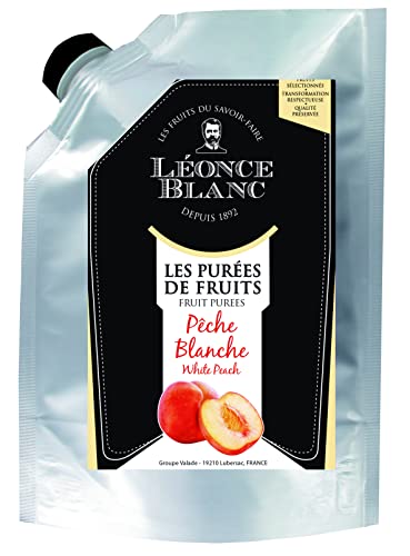 Hymor Pfirsich-Frucht-Püree - 3x 1kg – pürierter weißer Pfirsich von Leonce Blanc, angenehme intensive Süße & dichte Textur, ohne Zusatzstoffe, für Smoothies, Cocktails von Hymor
