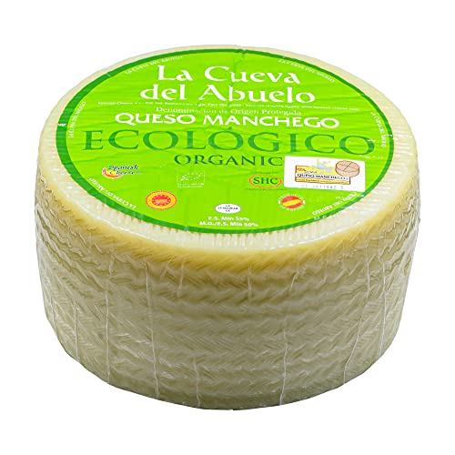 Hymor QUESO MANCHEGO Bio Käse - 3x ca. 3kg - Semi-Curado spanischer Schafskäse D.O. PDO BIO-Hartkäse aus La Mancha von La Cueva del Abuelo passt zu Tapas Salat Nudeln Marmelade & Manchego-Käsekuchen von Hymor