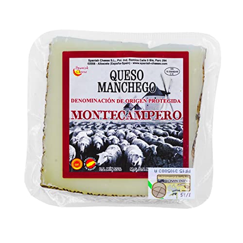 Hymor QUESO MANCHEGO Käse - 10x 200g - semi-curado spanischer Schafskäse D.O. PDO Hartkäse aus La Mancha von Montecampero passt zu Tapas Rioja-Tempranillo-Verdejo-Rotwein & Käseplatte von Hymor
