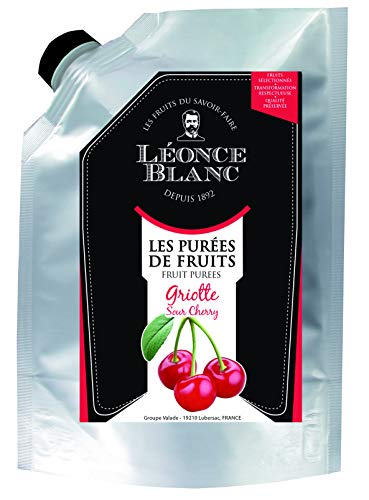 Leonce Blanc Sauerkirsch-Frucht-Püree - 1x 1kg - süß-säuerliche Sauerkirschen, frei von Farb- und Konservierungsstoffen, für Cocktails, Müsli, als KiBa-Getränk, Smoothies, als Sorbet oder Eis von Hymor