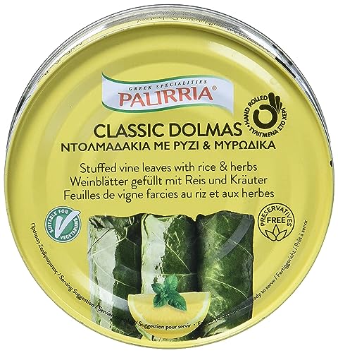 Hymor Weinblätter Dolmas - 12x 280g - gefüllt mit Reis und Kräutern, von Palirria, traditionell griechische Dolmades, vegane Fertigmahlzeit (12) von Hymor