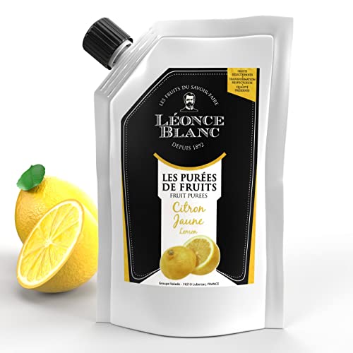 Hymor Zitronen-Frucht-Püree - 1x 1kg - Zitrusfrucht-Püree, püriert von Leonce Blanc, aus besten sizilianischen Zitronen, frischer Geschmack & angenehme Säure, für Cocktails, Tee, Smoothies, Kuchen von Hymor