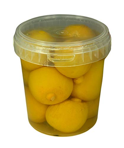 Hymor eingelegte Zitronen - 10x 500g Behälter - Zitrone, aus Marokko, Marokkanische Salzzitronen, in Salzlake, Zitronen eingelegt im Behälter, vegan, glutenfrei, Tajine Cous-Cous Fisch Risotto von Hymor
