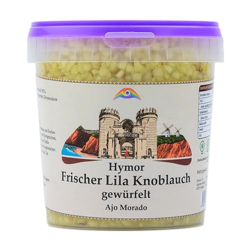 Hymor frischer Knoblauch gewürfelt - 1x 1kg - aus violettem Knoblauch Lila Knoblauch Las Pedroneras spanischer Knoblauh vegan glutenfrei voller Nährstoffe mediterran Kastilien-La Mancha von Hymor