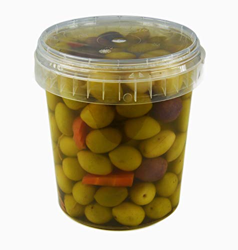 Hymor grüne Oliven Barbecue - 1x 570g Behälter - Oliven aus Marokko Marokkanische Olive eingelegt in Lake vegan, glutenfrei, zu Tapas, Salaten, beim Kochen von Hymor