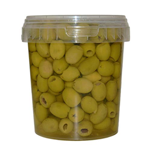 Hymor grüne Oliven entsteint - 1x 450g Behälter - Oliven aus Marokko ohne Stein Marokkanische Olive eingelegt in Lake vegan, glutenfrei, zu Tapas, Salaten, beim Kochen von Hymor