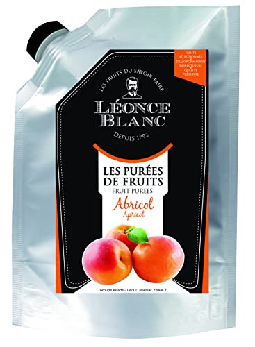 Leonce Blanc Aprikosen-Frucht-Püree - 2x 1kg - angenehm süßes französisches Marillen-Püree, frei von Farb- und Konservierungsstoffen, zur Herstellung von Sorbet, Eis, Gelee, Kuchen, als Dessert (2er) von Hymor
