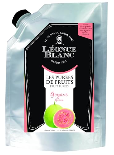 Leonce Blanc Guave-Frucht-Püree - 1x 1kg - süß-säuerliches Guaven-Püree, frei von Farb- und Konservierungsstoffen, zur Herstellung von Sorbet, Eis, Kuchen, als Dessert, zu Cocktails, als Saft (1er) von Hymor