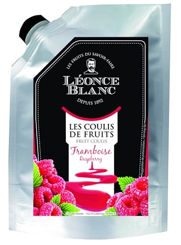 Leonce Blanc Himbeeren-Frucht-Coulis - 1x 1kg - einzigartiges süßes Beeren-Frucht-Püree, Himbeere frei von Farb- und Konservierungsstoffen, zur Herstellung von Sorbet, Eis, Torte, Kuchen (1er) von Hymor