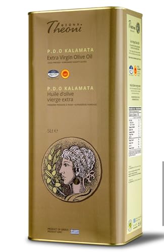 Theoni Kalamata natives Olivenöl extra - 2x 5L Kanister - P.D.O. griechisches Olivenöl extra vergine kaltgepresst unter 27°C, zum Verfeinern von Salaten, Vorspeisen & Antipasti, zum Kochen & Braten von Hymor